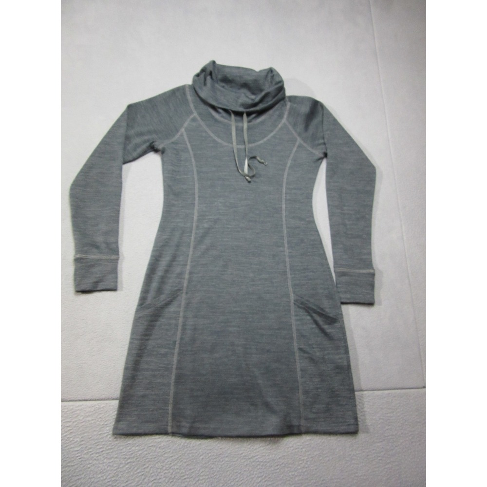 Kuhl Dress Womens Small Gray Lea Cowl Neck Long Sleeve Pockets Stretch Casual